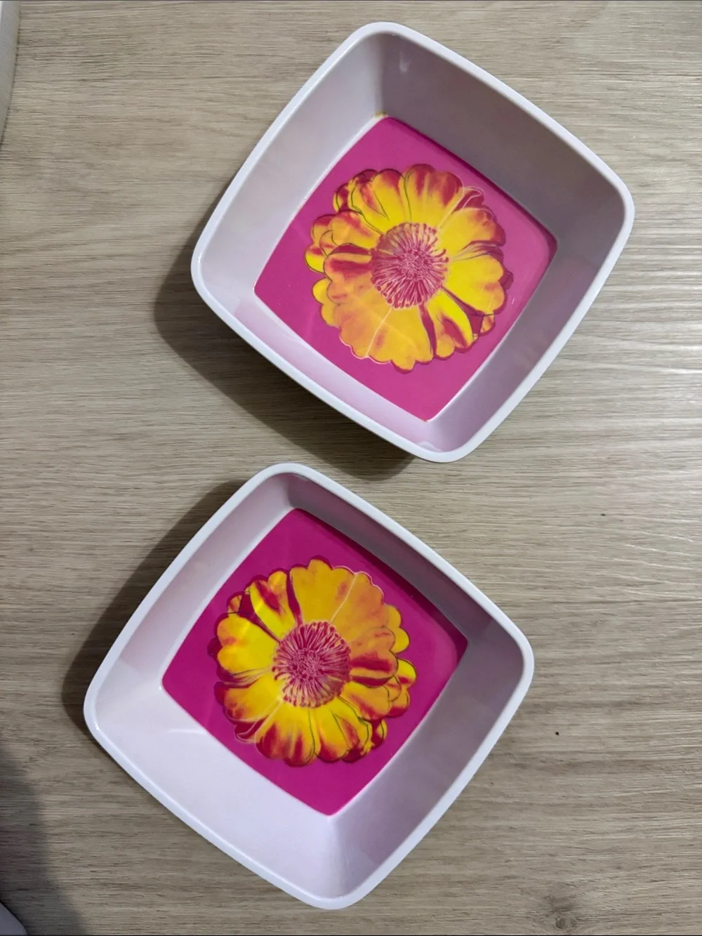 Gold-Lid Party Serving Bowl Set with Pink Floral Trays